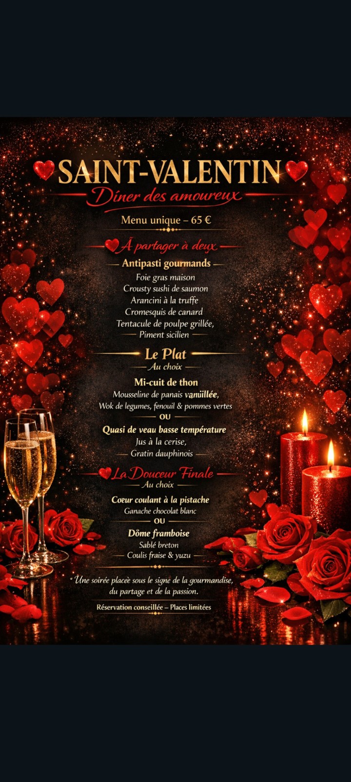 Dîner de la St Valentin à la table marseillaise 
